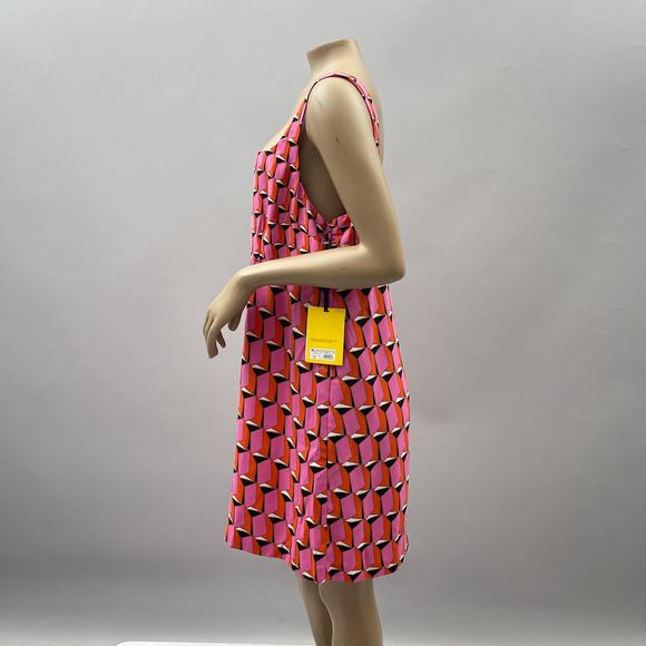 Diane Von Furstenberg x Target Dress Women 14 Pink 90s Shift Modern Geo Mini NWT - Picture 3 of 10
